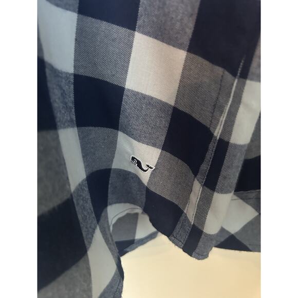 Vineyard Vines Plaid Flannel Button Front Blouse Womens Size 12 Blue Classic - Picture 2 of 8